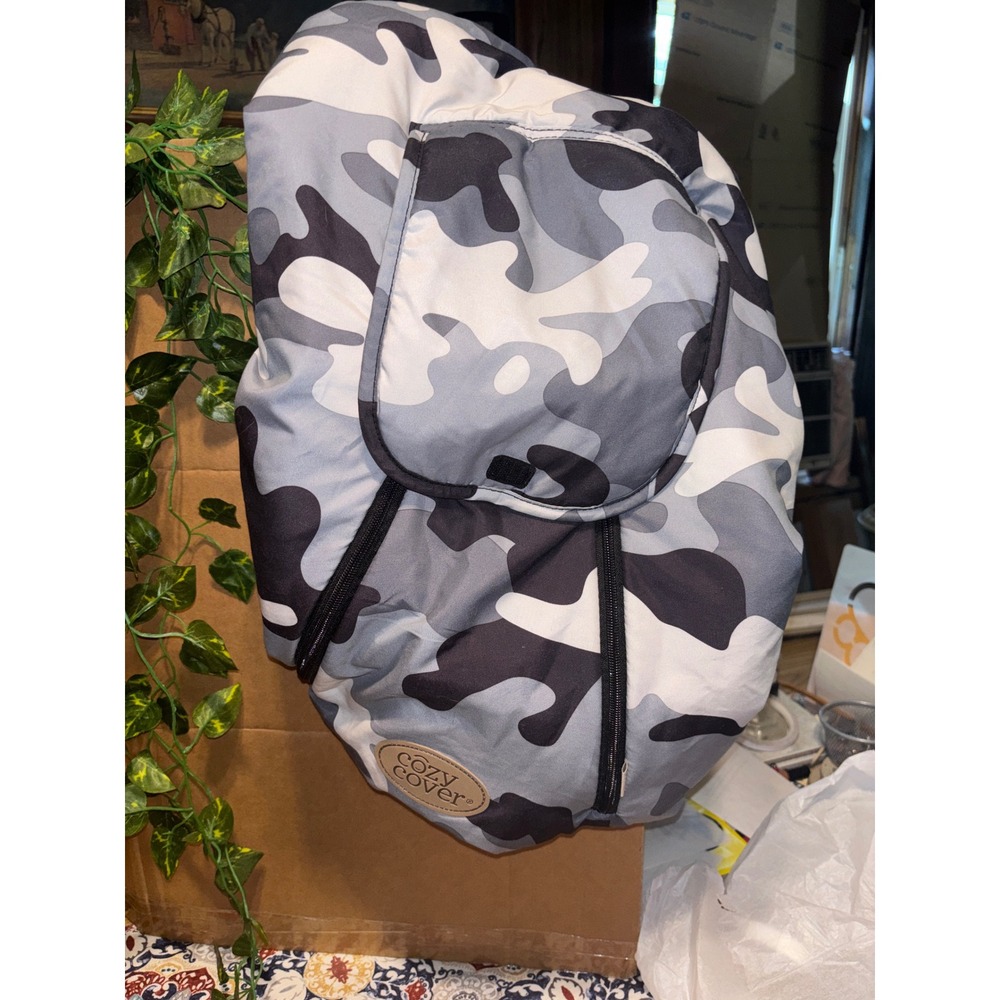 Cozy Cover Gray Camouflage Infant Car Seat Cover Fleece Lined Weather Shield